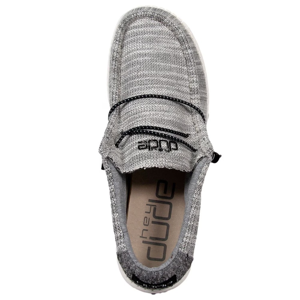 Hey Dude Wally Stretch Yin and Yang Grey Marl Slip On Loafers Mens 13 110383266‎
